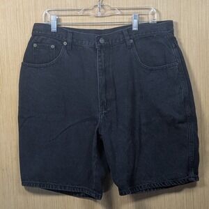 Vintage MTO Blues Men's Black Denim Jean Shorts Jorts 36 Made To Order Comfort‎